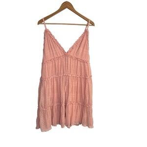 Wild Fable Dress XL Pink Mini Babydoll Tiered Swiss Dot Fairy Dainty Coquette
